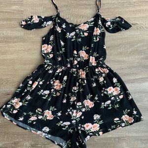Black Floral Romper